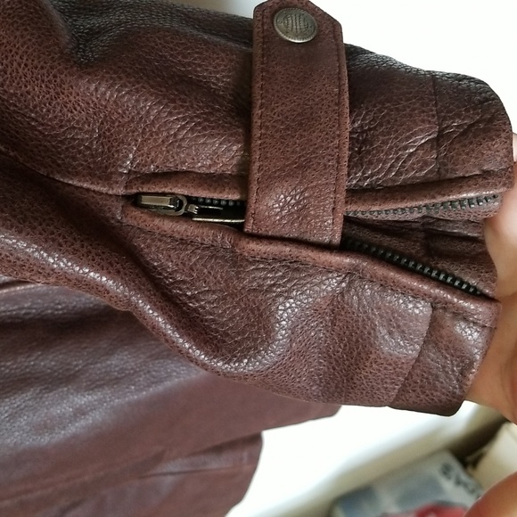 Men's Leather Jacket - L / Tall - brown - Picture 4 of 8
